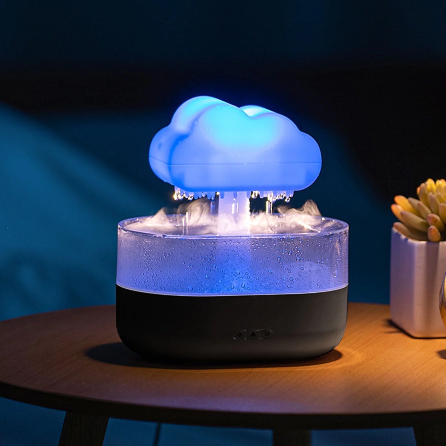 Rain Cloud Humidifier Water Drip,Mushroom Diffuser,Cloud Humidifier Rain Drop,Rain Cloud Diffuser with 7 Light Colours,Waterfall Lamp Humidifier Rain Sounds for Relax Sleeping,200Ml