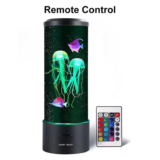 Jellyfish Lamp Color Changing Remote Control Aquarium Tank LED Night Light Birthday Gift USB Charging Relaxing Mood