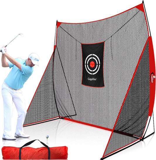 Golf Practice Net,Golf Net,Golf Nets for Backyard Driving,Golf Net for Indoor Use,Heavy Duty Golf Net with Target and Carry Bag,7X7/7X8Ft Easy Assemble and Fold