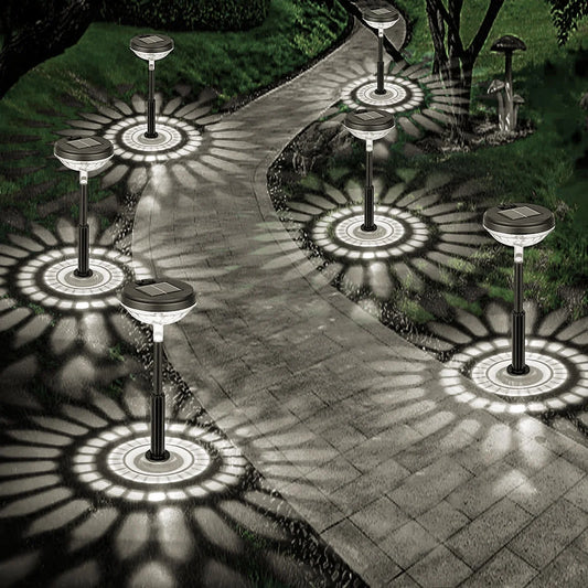 Outdoor Solar Pathway Lights, 6 Pack Dual Mode Waterproof LED Solar Lights for Walkway Yard Garden Lawn Patio - White & Multi-Color