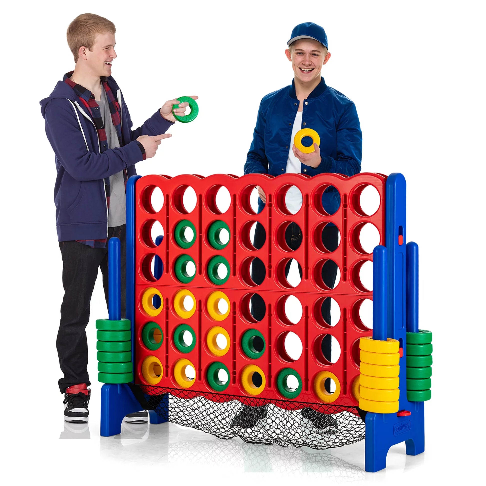 4-To-Score Giant Game Set 4-In-A-Row Connect Game W/Net Storage for Kids & Adult