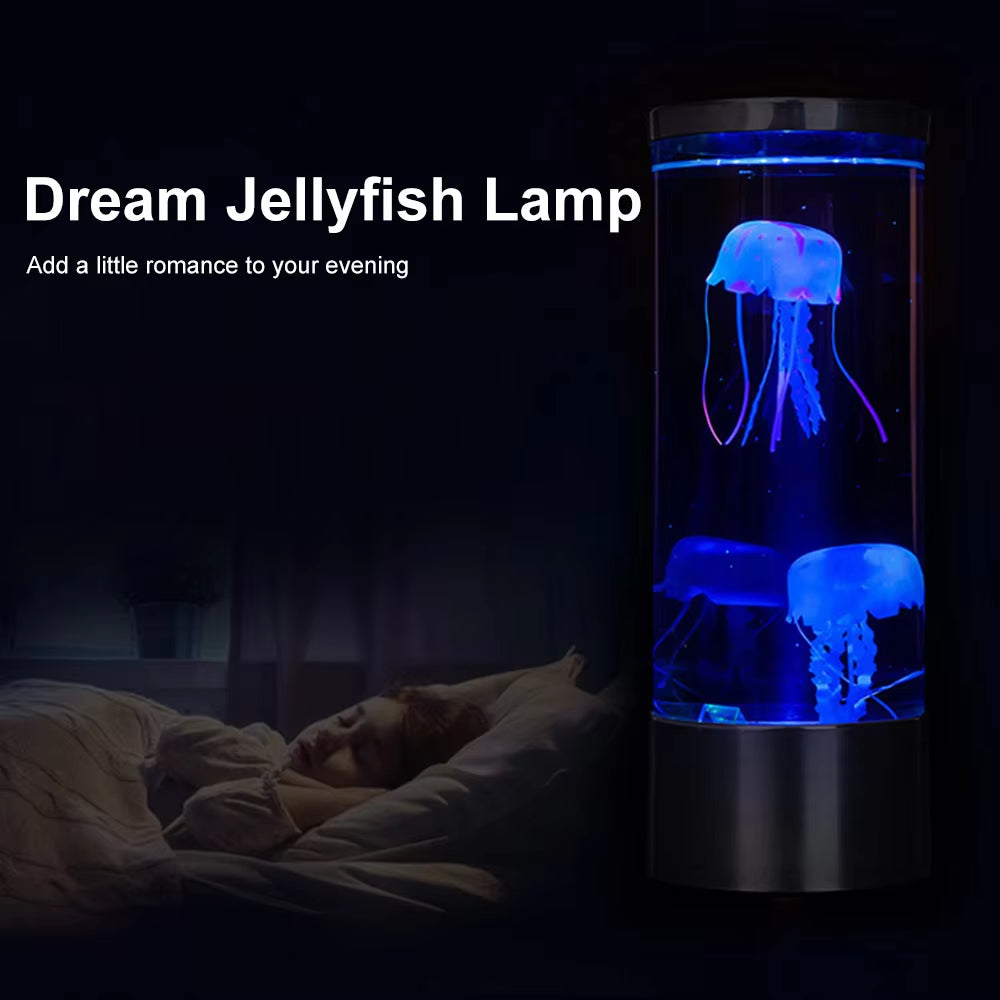 Jellyfish Lamp Color Changing Remote Control Aquarium Tank LED Night Light Birthday Gift USB Charging Relaxing Mood