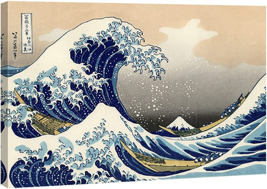 Great Wave of Kanagawa Katsushika Hokusai Giclee Canvas Prints Wall Art Abstract Seascape Pictures Paintings for Living Room Home Decorations Large Modern Stretched and Framed Sea Artwork