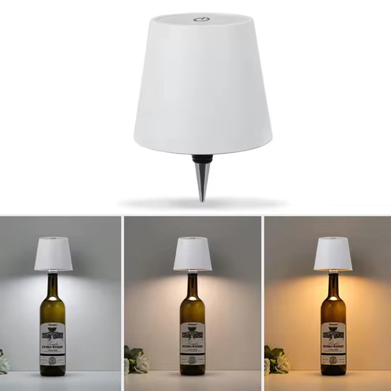 Wireless Bottle Table Lamp Touch Control of 3 Colors and Stepless Dimming Night Lamp Suitable for Bar Wine Bottles Desk Lights