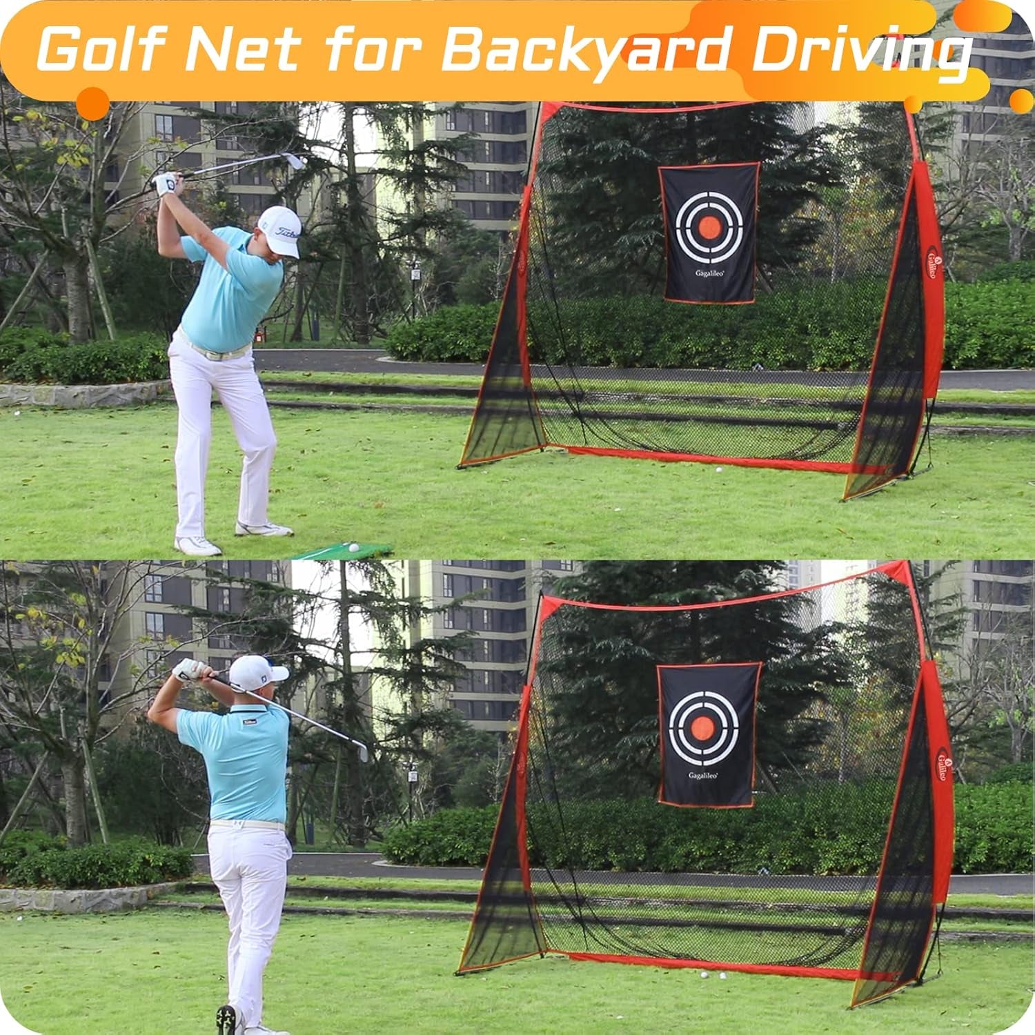 Golf Practice Net,Golf Net,Golf Nets for Backyard Driving,Golf Net for Indoor Use,Heavy Duty Golf Net with Target and Carry Bag,7X7/7X8Ft Easy Assemble and Fold