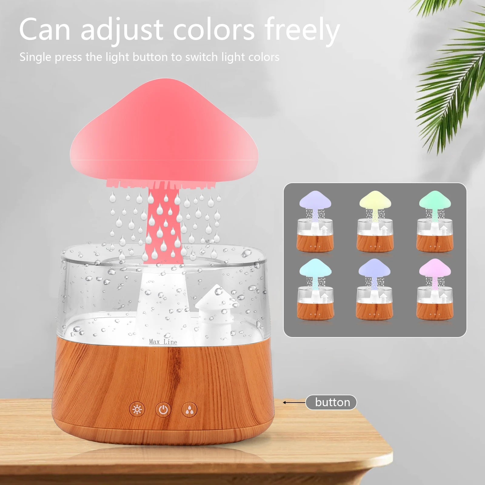 2024 Rain Cloud Humidifier Relax Diffuser Humidifier Raindrop Aromatherapy Machine Air Humidifier with 7 Colours Rain Lamp Home