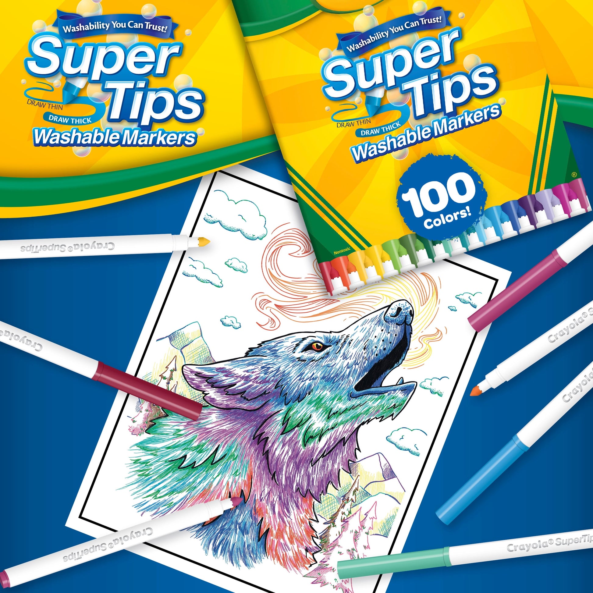 Super Tips Washable Markers for Kids, 100 Ct