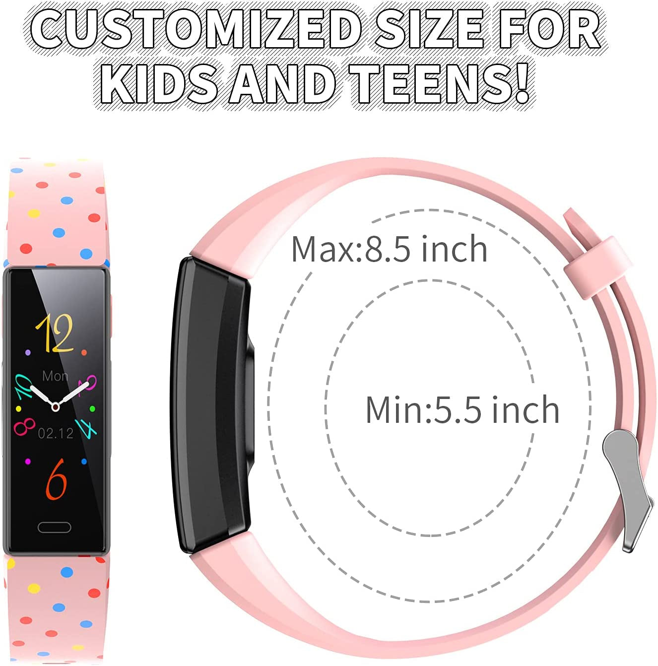 Kids Fitness Tracker, Fitness Watch Activity Tracker with Pedometers, Heart Rate & Sleep Monitor, Stopwatch, IP68 Waterproof, Smart Band with 11 Sport Modes