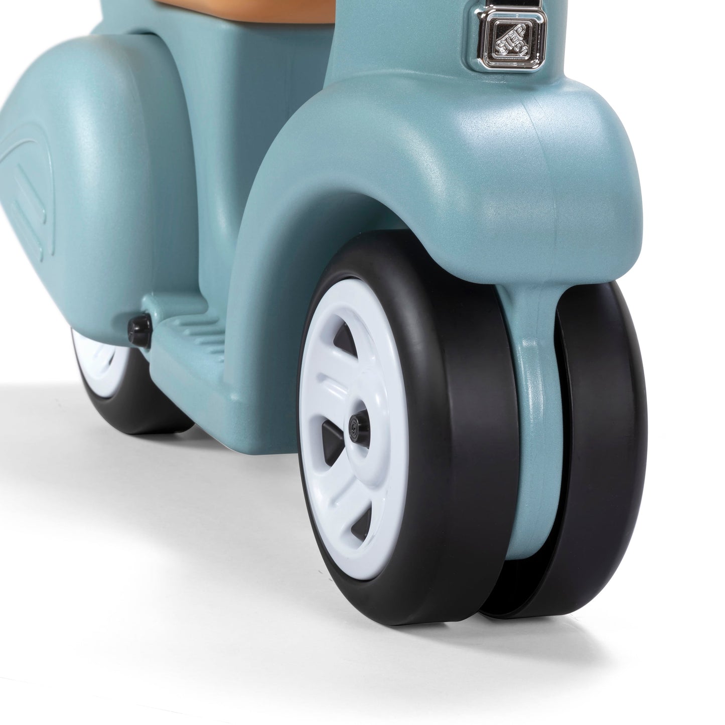 Ride along Scooter Aqua Ride on Toy with Vintage-Style Design, Foot-To-Floor Toddler Scooter with Four Wheels for Extra Stability