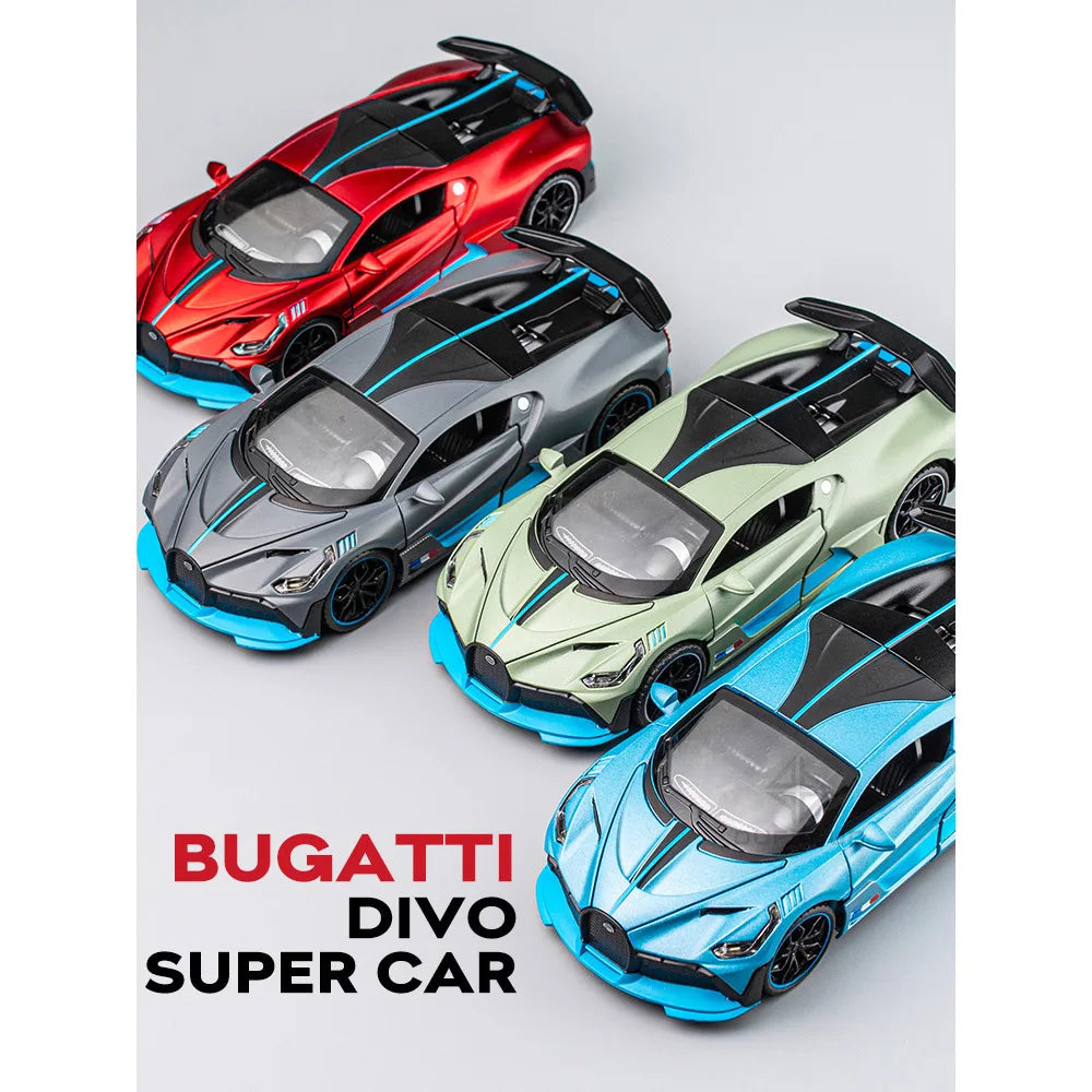 1/32 Alloy Diecasts Metal Toy Car Model Bugatti Divo Toy Vehicles Miniature Car Model with Light Toys for Boys Kids Christmas Gi